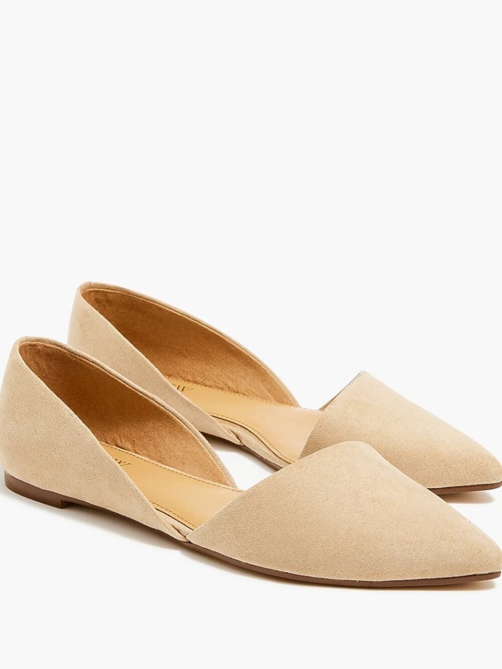 NIB J. Crew Zoe d'Orsay Suede flats in Saddle Size 7.5